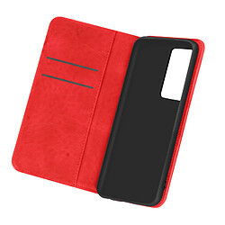 Avizar Étui Oppo A54 5G et A74 5G Folio Portefeuille Fonction Support rouge