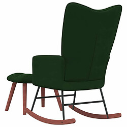 Acheter Maison Chic Chaise à bascule avec repose-pied | Fauteuil Relax Vert foncé Velours -GKD75491