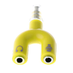 Acheter 3.5mm audio câble auxiliaire répartiteur de câble pour casque casque pc jaune