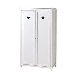 Acheter Mes Ensemble lit 90x200 cm, chevet, armoire 2 portes et bureau blanc - AMORENA