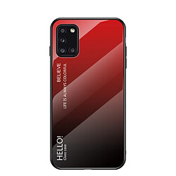 Coque en TPU dégradé de couleur cool rouge/noir pour votre Samsung Galaxy A31