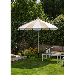 Beliani Parasol de jardin d 245 cm beige et blanc MINOA