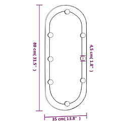 vidaXL Miroir mural avec lumières LED 35x80 cm verre ovale pas cher