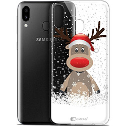 Caseink Coque Pour Samsung Galaxy M20 (6.3 ) [Gel HD Collection Noël 2017 Design Cerf au Bonnet - Souple - Ultra Fin - Imprimé en France]