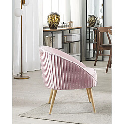 Beliani Fauteuil TROMSO Velours Rose