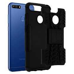 Avizar Coque Huawei Y6 2018 / Honor 7A Silicone + Polycarbonate Support intégré - Noir