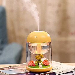 Wewoo Humidificateur d'Air jaune 2 W Portable Mini Micro Paysage Conception USB Charge Aromathérapie Air avec LED Lumière Colorée, Capacité du réservoir d'eau: 180ML, DC 5V