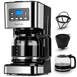 Taylor Swoden Cafetiere Filtre, Programmable 24h Cafetiere Electrique 1,5L à 12 tasses