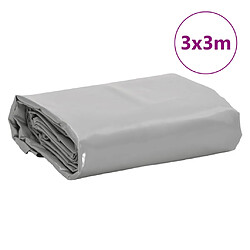 vidaXL Bâche gris 3x3 m 650 g/m² pas cher