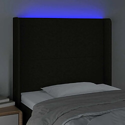 Avis Maison Chic Tête de lit scandinave à LED,meuble de chambre Noir 83x16x118/128 cm Tissu -MN73211