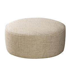 Housse De Repose-pieds En Tissu De Lin Rond Housse De Tabouret En Bois Beige 28x13cm