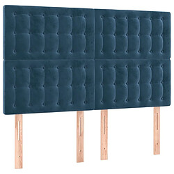 Acheter Maison Chic Tête de lit scandinave à LED,meuble de chambre Bleu foncé 144x5x118/128 cm Velours -MN67403