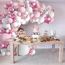 Acheter Euro Mega 104 PCS Rose Ballons Arc Guirlande Kit Blanc Métallique Rose Or Rose Décoration Fête Mariage Anniversaire