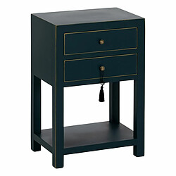 BigBuy Home Table de Nuit ORIENT Bleu Bois d'épicéa Bois MDF 45 x 30 x 66 cm