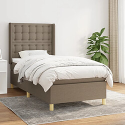 vidaXL Sommier à lattes de lit avec matelas Taupe 80x200 cm Tissu