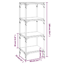 vidaXL Meuble TV Chêne sonoma 40x33x100 cm Bois d'ingénierie et acier pas cher