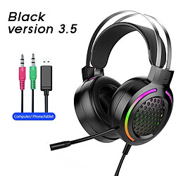 GUPBOO BENTOBEN casque de jeu filaire 7.1 son Surround casque stéréo USB Microphone respiration lumière rvb pour casque de jeu PC pas cher