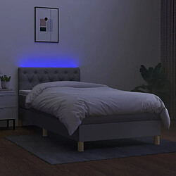 Avis vidaXL Sommier à lattes de lit avec matelas et LED Gris clair 80x200cm