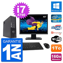 PC Dell T1700 SFF Ecran 19" Intel i7-4790 RAM 16Go Disque 1To Windows 10 Wifi - Occasion