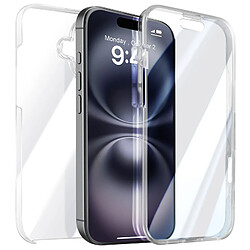 Avizar Coque Intégrale pour iPhone 16 Plus Tactile avec Bord Caméra Surélevé Transparent