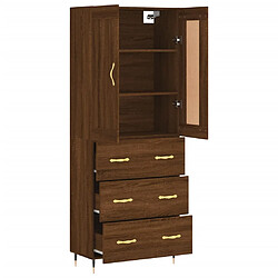 Avis vidaXL Buffet haut Chêne marron 69,5x34x180 cm Bois d'ingénierie