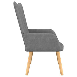 Acheter Maison Chic Chaise de relaxation | Fauteuil relax avec tabouret Gris foncé Tissu -GKD37315