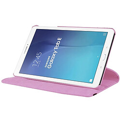 Wewoo Housse Étui rose pour Samsung Galaxy Tab E 9.6 / T560 / T561 Litchi Texture Horizontal Flip solide couleur en cuir avec 360 degrés support de rotation pas cher