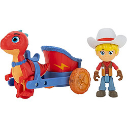 Jazwares Dino Ranch Jon et Blitz Véhicule Chariot - avec fonction de rétraction