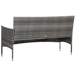 Acheter Maison Chic Salon de jardin 4 pcs + coussins - Mobilier/Meubles de jardin - Table et chaises d'extérieur Résine tressée Gris -MN61467