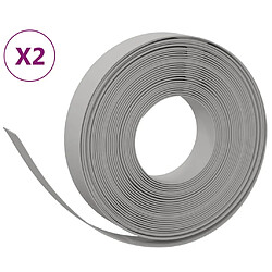 vidaXL Bordures de jardin 2 pcs gris 10 m 10 cm polyéthylène