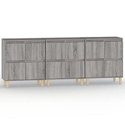 vidaXL Buffets 3 pcs sonoma gris 60x35x70 cm bois d'ingénierie