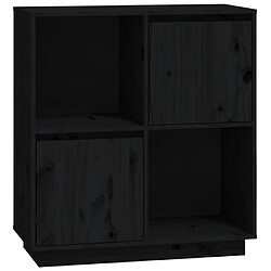 vidaXL Buffet noir 74x35x80 cm bois massif de pin