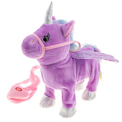 Acheter peluche peluche animal licorne musical cheval jouet électrique marche cheval violet