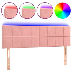 Maison Chic Tête de lit moderne à LED lumineuse pour chambre - Décoration de lit Rose 144x5x78/88 cm Velours -MN79034