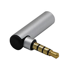 3,5 Mm Mâle à Femelle 90 Degrés Adaptateur à Angle Droit Prise De Microphone Audio Argent pas cher