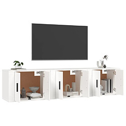 Avis Maison Chic Ensemble 3 Meubles TV muraux suspendus blanc 57x34,5x40 cm -MN12624