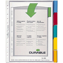 DURABLE Pochettes intercalaires, 5 touches, transparent, A4 ()