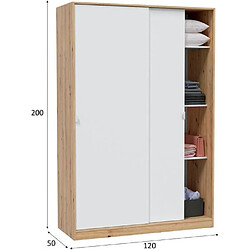 Acheter Cstore Armoire TOP - Décor chene - 2 Portes coulissantes - L120 x H200 x P50 cm