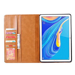 Acheter Wewoo Housse Coque Étui en cuir Flip à texture de peau horizontale pour Huawei MediaPad M6 8.4 2019avec cadre photo et supportlogements cartes et porte-monnaie Marron