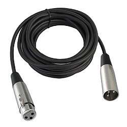 NOIR XLR 3 Broches MALE À FEMELLE MICROPHONE CABLE D'EXTENSION 20ft