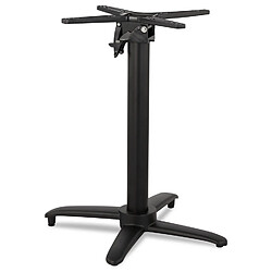 Alterego Pied de table pliable 'PRATIK' 75 en aluminium noir intérieur/extérieur pas cher