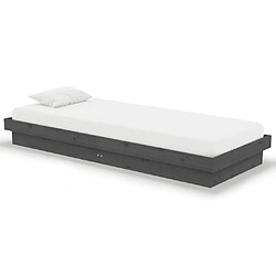 vidaXL Cadre de lit sans matelas gris bois massif