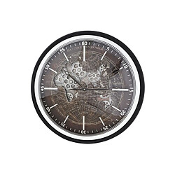 Look & Feel Horloge Murale DKD Home Decor Marron Mappemonde Noir Fer (59,5 x 8,5 x 59,5 cm)