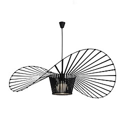 NETTLIFE Suspension E27 Noir Moderne Design Chapeau Diam.140cm Polycarbonate Max.40W pour Salon salle à manger cuisine, sans Ampoule