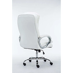 Decoshop26 Fauteuil de bureau sur roulettes avec mécanisme de bascule jusqu'à 235 kg en PVC blanc et métal chromé 10_0002398