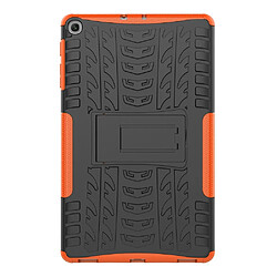 Coque en TPU hybride motif pneu avec béquille orange pour votre Samsung Galaxy Tab A 10.1 (2019) T510