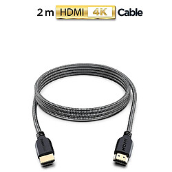 PowerBear Câble HDMI 4K de 2 m | Haute vitesse, en nylon tressé et connecteurs plaqués or, 4K 60Hz, Ultra HD, 2K, 1080P,