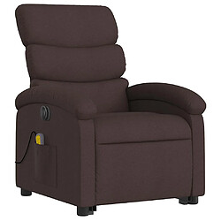 Avis vidaXL Fauteuil inclinable de massage électrique Marron foncé Tissu