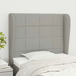 Maison Chic Tête de lit scandinave avec oreilles,meuble de chambre Gris clair 83x23x118/128 cm Tissu -MN59351