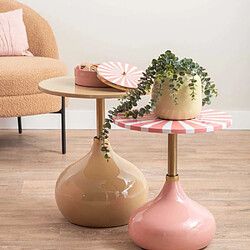 LEITMOTIV Table d'appoint en métal Candy Swirl rose.